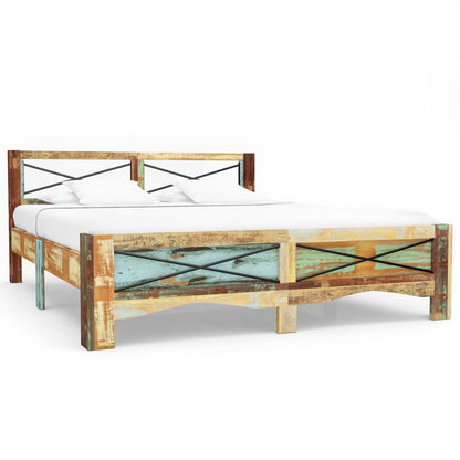 vidaXL Bed Frame | Mixed colours due to reclaimed wood | Solid Reclaimed Wood