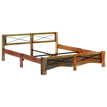 vidaXL Bed Frame | Mixed colours due to reclaimed wood | Solid Reclaimed Wood