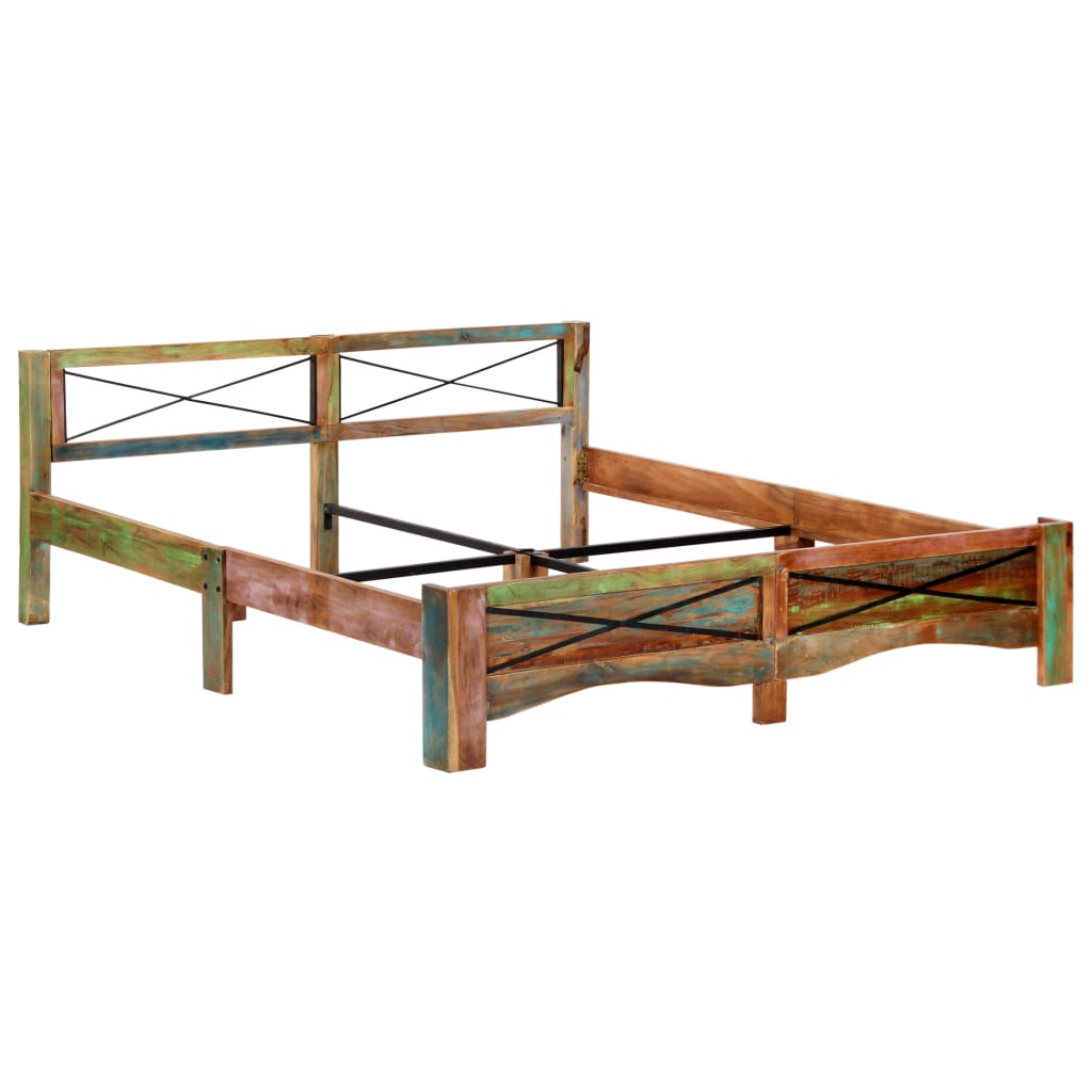 vidaXL Bed Frame | Mixed colours due to reclaimed wood | Solid Reclaimed Wood