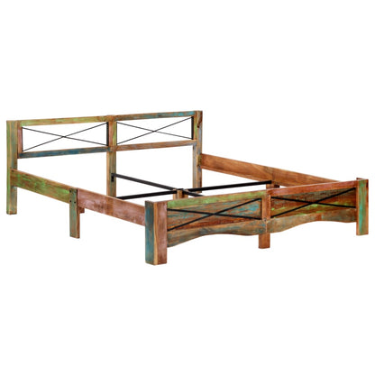 vidaXL Bed Frame | Mixed colours due to reclaimed wood | Solid Reclaimed Wood