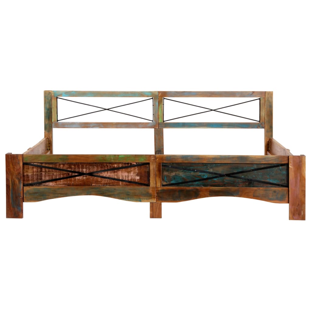 vidaXL Bed Frame | Mixed colours due to reclaimed wood | Solid Reclaimed Wood