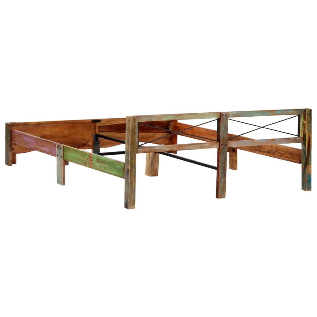 vidaXL Bed Frame | Mixed colours due to reclaimed wood | Solid Reclaimed Wood