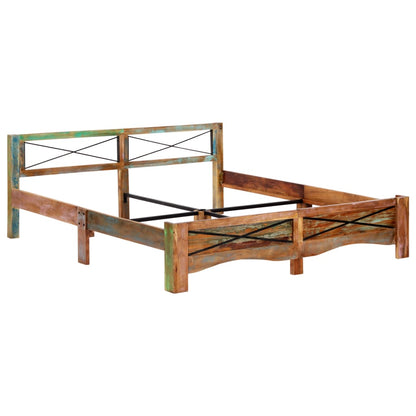 vidaXL Bed Frame | Mixed colours due to reclaimed wood | Solid Reclaimed Wood