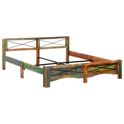 vidaXL Bed Frame | Mixed colours due to reclaimed wood | Solid Reclaimed Wood