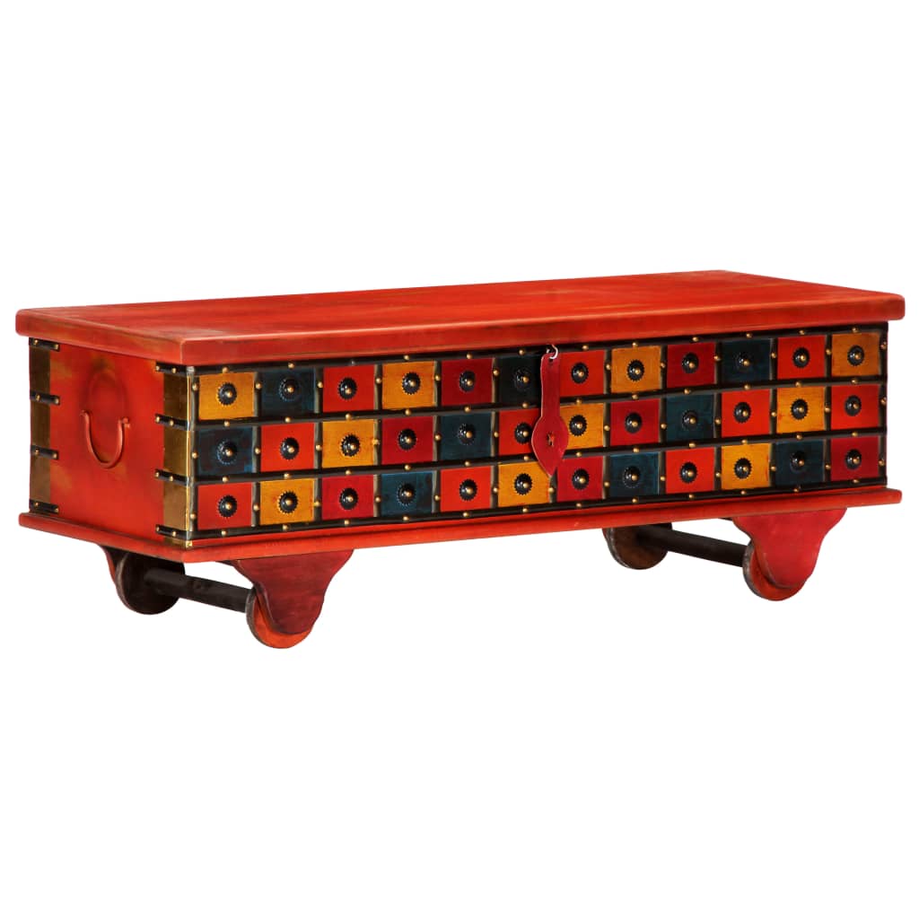 vidaXL Storage Box Red 110x40x40 cm Solid Acacia Wood
