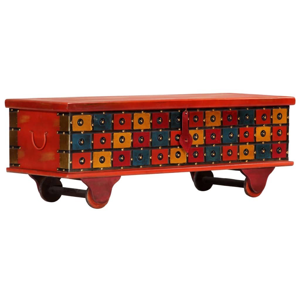 vidaXL Storage Box Red 110x40x40 cm Solid Acacia Wood
