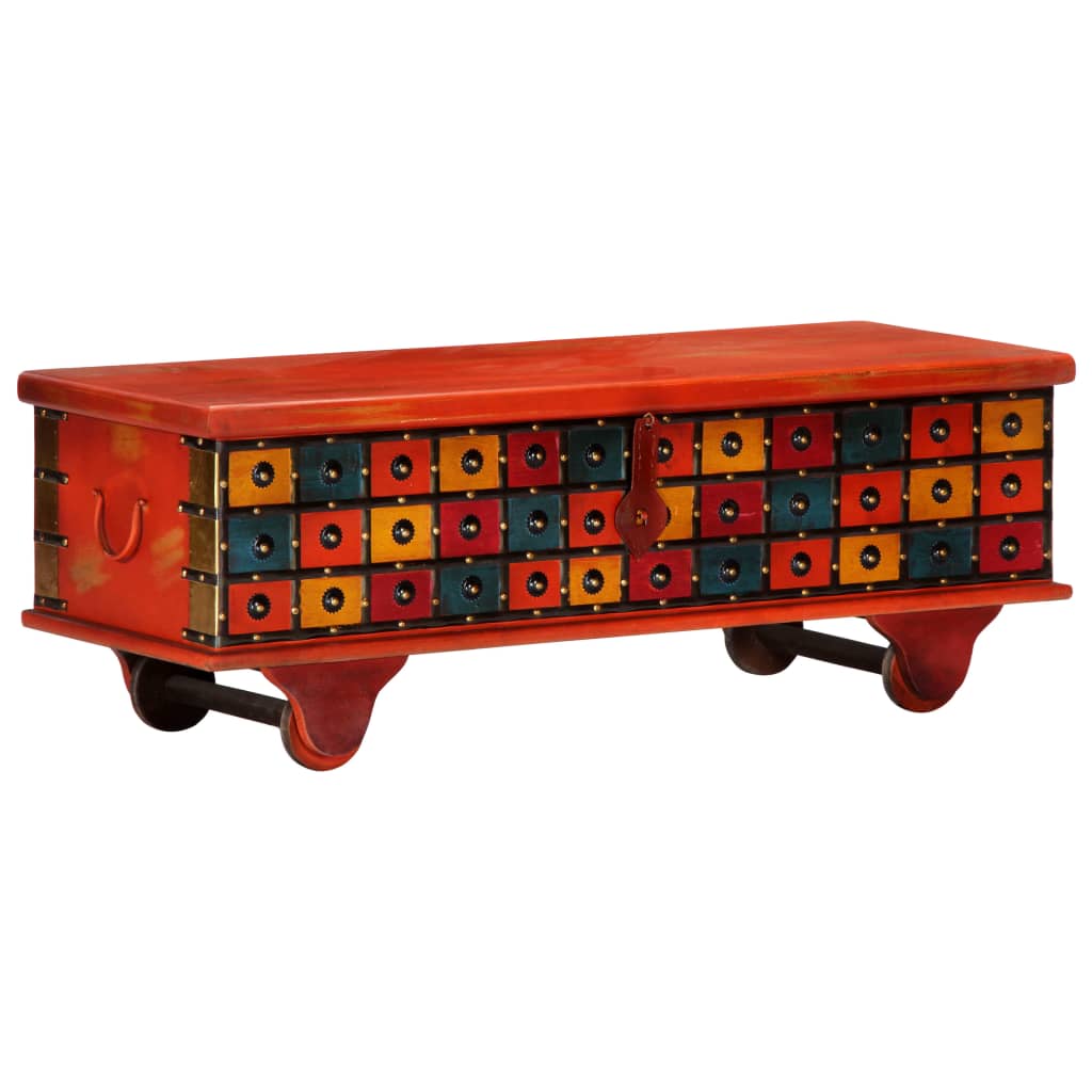 vidaXL Storage Box Red 110x40x40 cm Solid Acacia Wood