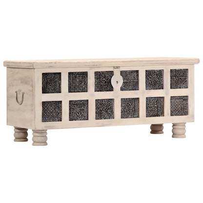 247670 vidaXL Storage Box White 110x40x45 cm Solid Acacia Wood