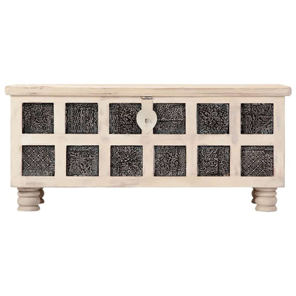 247670 vidaXL Storage Box White 110x40x45 cm Solid Acacia Wood