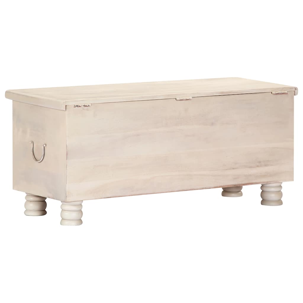 247670 vidaXL Storage Box White 110x40x45 cm Solid Acacia Wood
