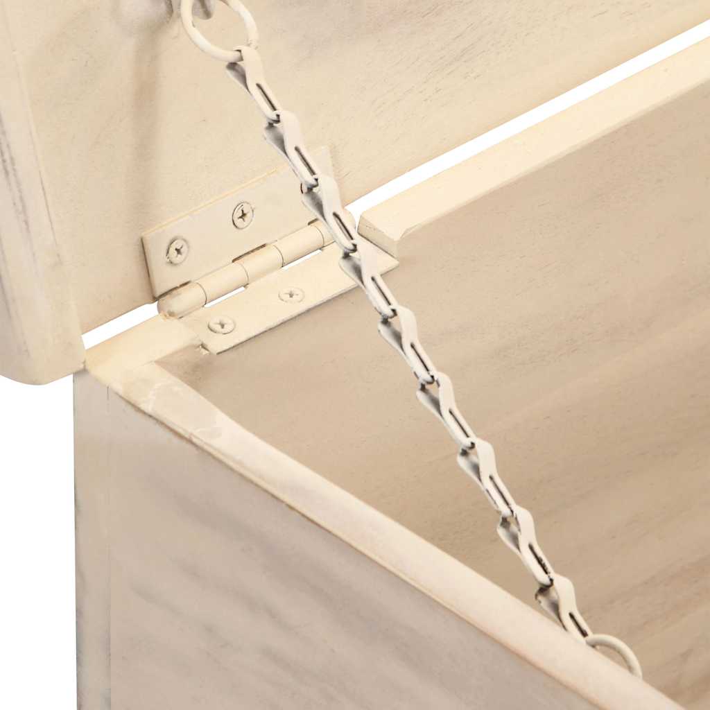 247670 vidaXL Storage Box White 110x40x45 cm Solid Acacia Wood