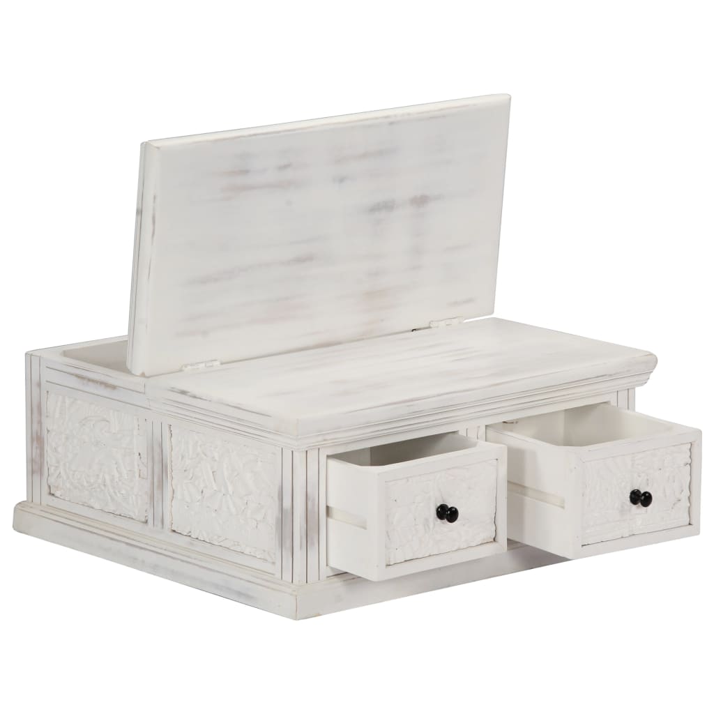 vidaXL Coffee Table White 70x70x30 cm Solid Mango Wood