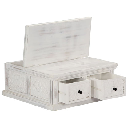 vidaXL Coffee Table White 70x70x30 cm Solid Mango Wood