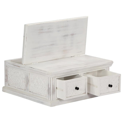 vidaXL Coffee Table White 70x70x30 cm Solid Mango Wood