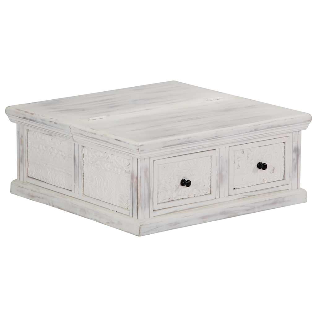 vidaXL Coffee Table White 70x70x30 cm Solid Mango Wood