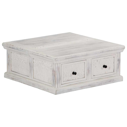 vidaXL Coffee Table White 70x70x30 cm Solid Mango Wood