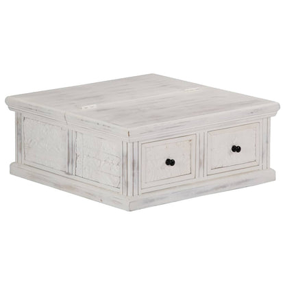 vidaXL Coffee Table White 70x70x30 cm Solid Mango Wood