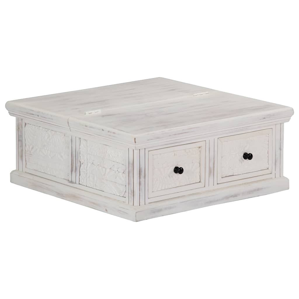 vidaXL Coffee Table White 70x70x30 cm Solid Mango Wood
