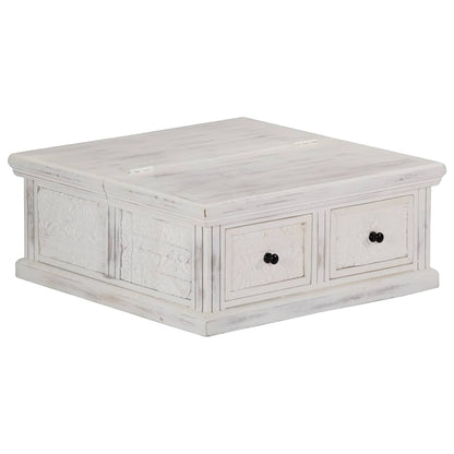 vidaXL Coffee Table White 70x70x30 cm Solid Mango Wood