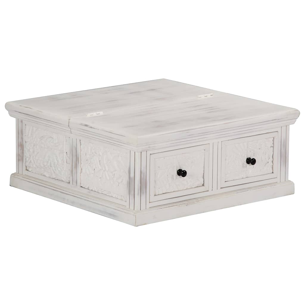 vidaXL Coffee Table White 70x70x30 cm Solid Mango Wood