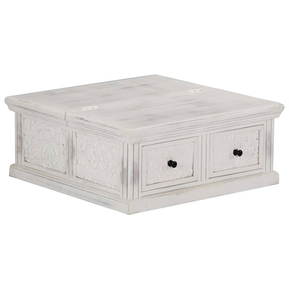 vidaXL Coffee Table White 70x70x30 cm Solid Mango Wood