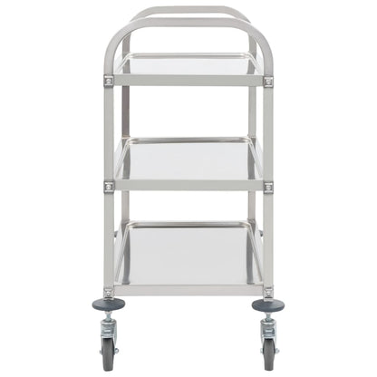 vidaXL 3-Tier Kitchen Trolley 95x45x83.5 cm Stainless Steel