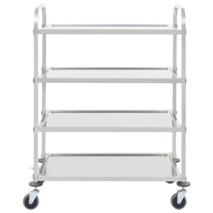 vidaXL 4-Tier Kitchen Trolley 107x55x125 cm Stainless Steel