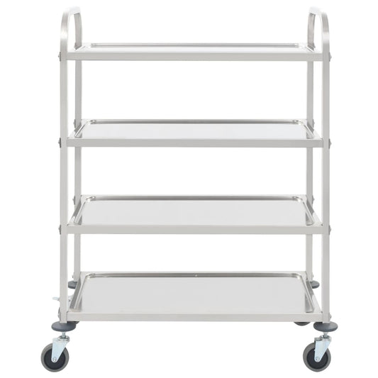 vidaXL 4-Tier Kitchen Trolley 107x55x125 cm Stainless Steel
