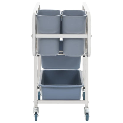 50918 vidaXL Kitchen Cart with Plastic Containers 82x43,5x93 cm