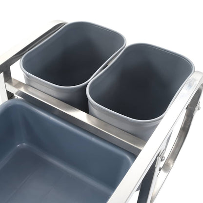 50918 vidaXL Kitchen Cart with Plastic Containers 82x43,5x93 cm