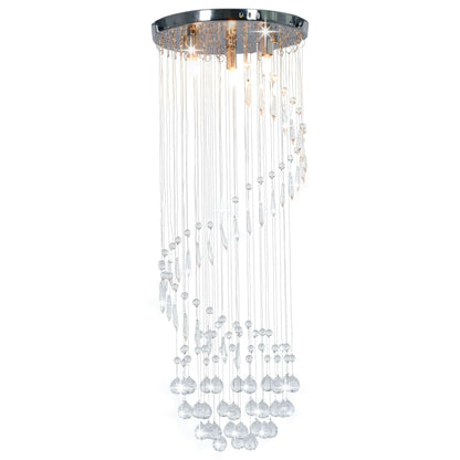 vidaXL Ceiling Lamp with Crystal Beads Silver Spiral G9