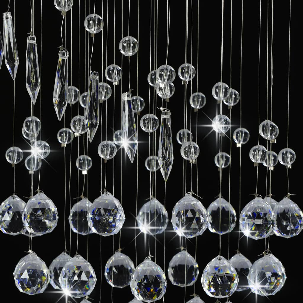 vidaXL Ceiling Lamp with Crystal Beads Silver Spiral G9