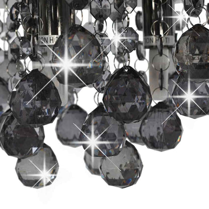 281581 vidaXL Ceiling Lamp with Smoky Beads Black Round G9