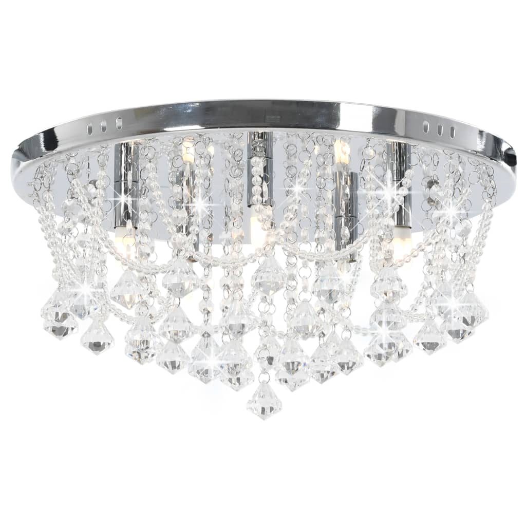 vidaXL Ceiling Lamp | Silver, Transparent | Metal, Acrylic | Medium