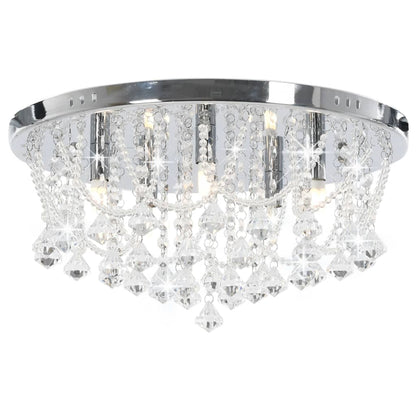 vidaXL Ceiling Lamp | Silver, Transparent | Metal, Acrylic | Medium