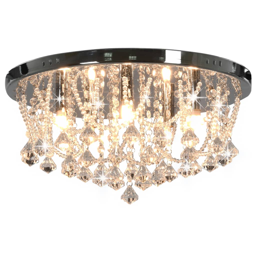 vidaXL Ceiling Lamp | Silver, Transparent | Metal, Acrylic | Medium