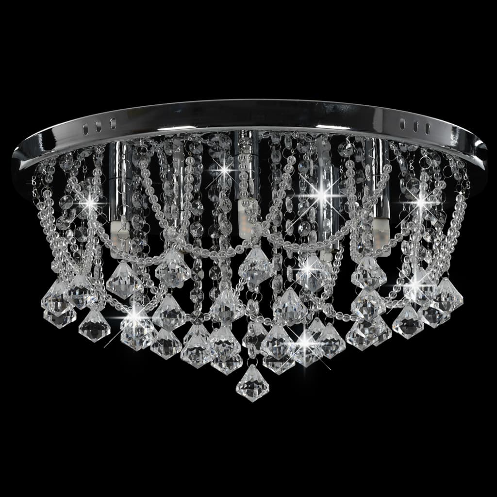 vidaXL Ceiling Lamp | Silver, Transparent | Metal, Acrylic | Medium