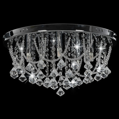 vidaXL Ceiling Lamp | Silver, Transparent | Metal, Acrylic | Medium
