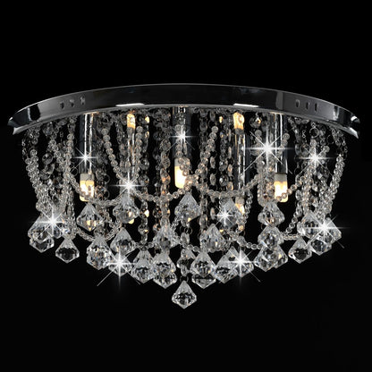 vidaXL Ceiling Lamp | Silver, Transparent | Metal, Acrylic | Medium