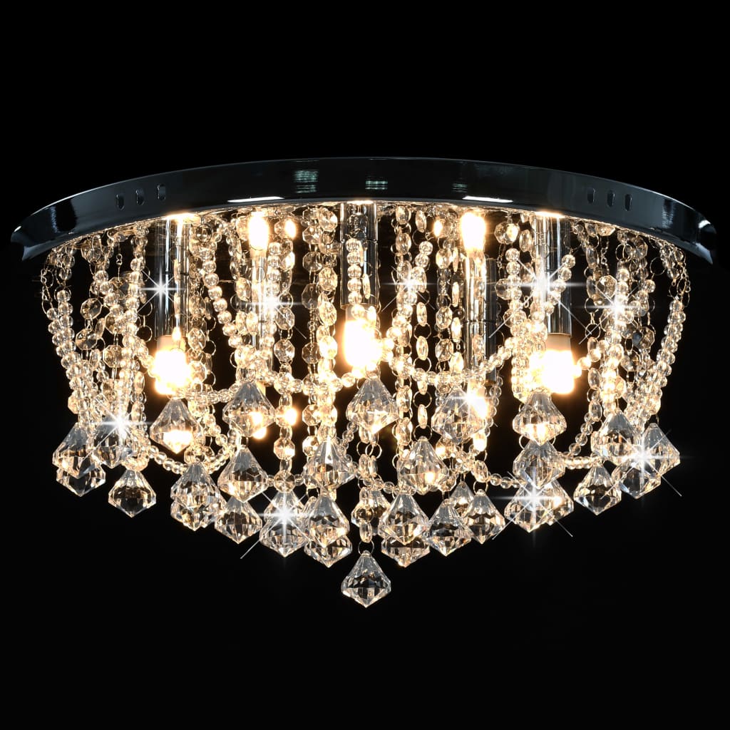 vidaXL Ceiling Lamp | Silver, Transparent | Metal, Acrylic | Medium