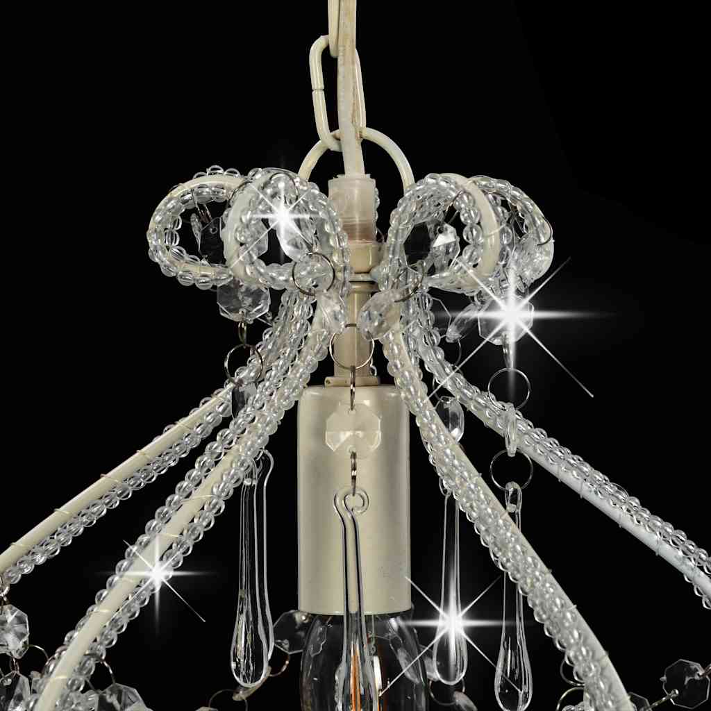 vidaXL Ceiling Lamp with Beads White Round E14
