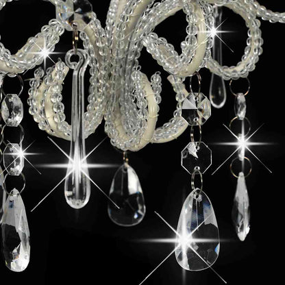 vidaXL Ceiling Lamp with Beads White Round E14