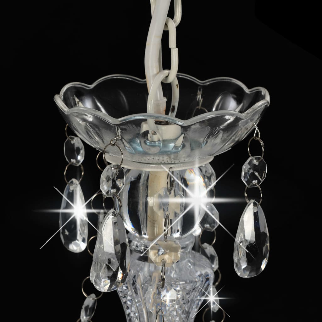 vidaXL Chandelier with Beads White Round 3 x E14