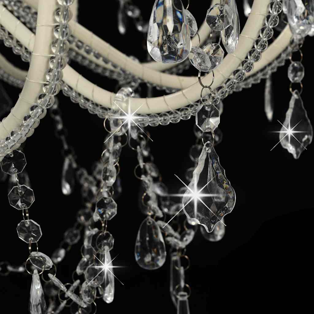 vidaXL Chandelier | White and Transparent | Metal frame and acrylic beads