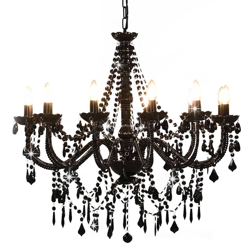 vidaXL Chandelier | Black | Metal frame, acrylic beads | Extravagant