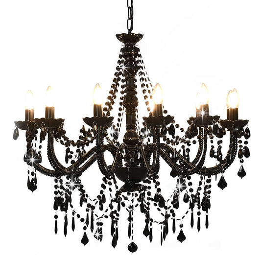 vidaXL Chandelier | Black | Metal frame, acrylic beads | Extravagant