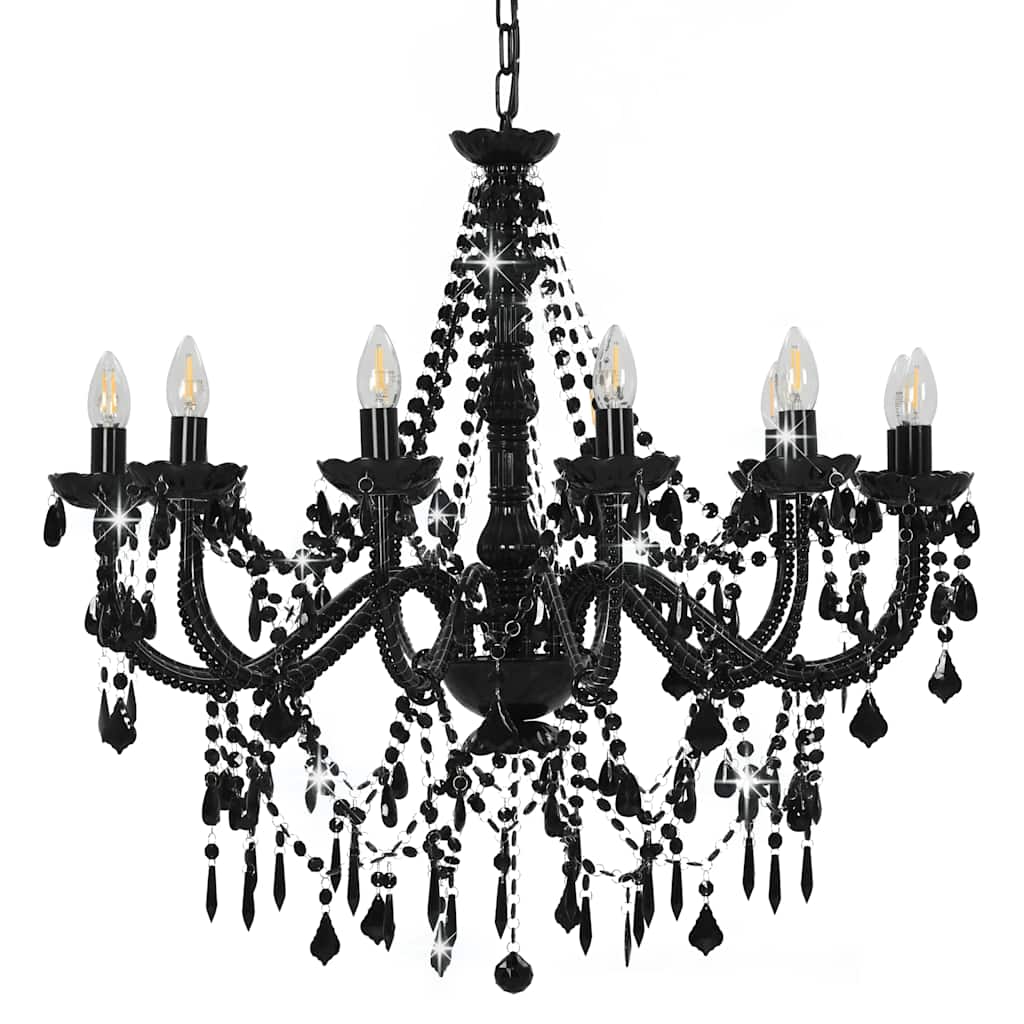 vidaXL Chandelier | Black | Metal frame, acrylic beads | Extravagant