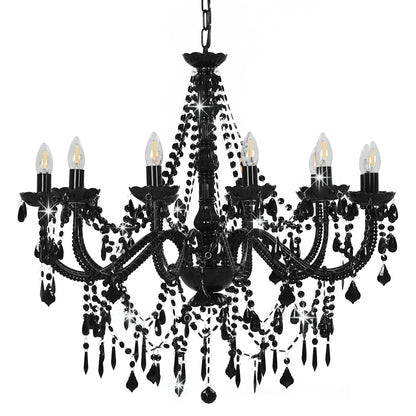 vidaXL Chandelier | Black | Metal frame, acrylic beads | Extravagant