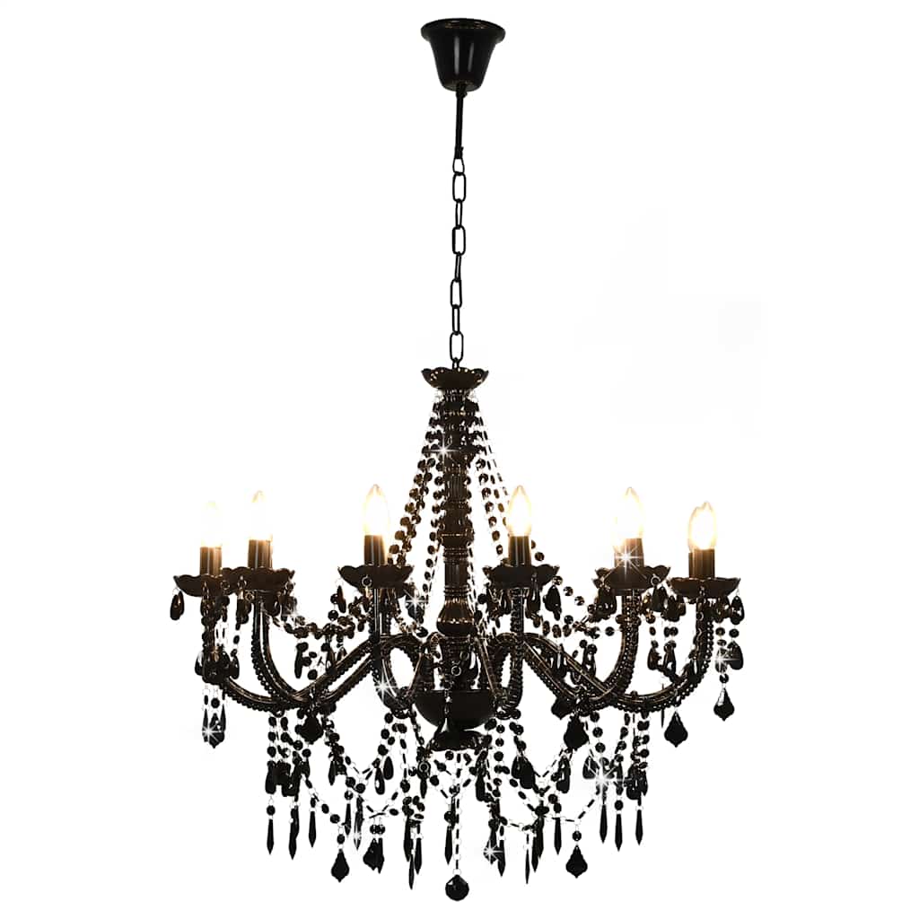vidaXL Chandelier | Black | Metal frame, acrylic beads | Extravagant