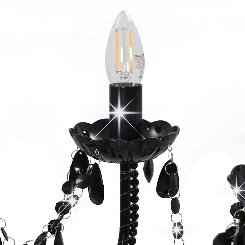 vidaXL Chandelier | Black | Metal frame, acrylic beads | Extravagant